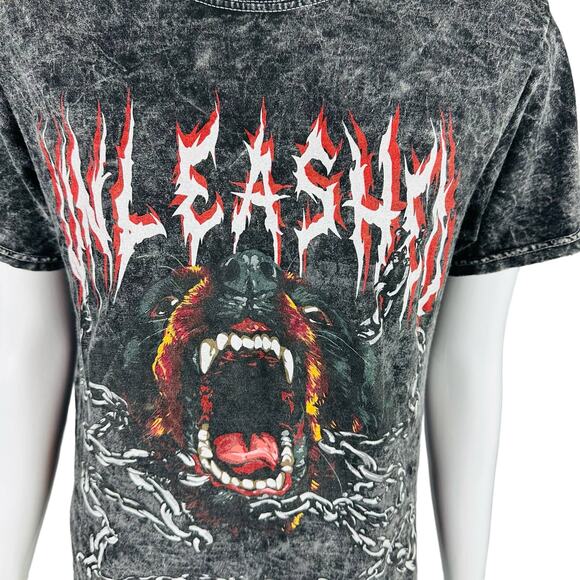 Thirty Single Unleashed T-Shirt Sz Small Black Grey Bear Graphic Tee - Picture 3 of 8